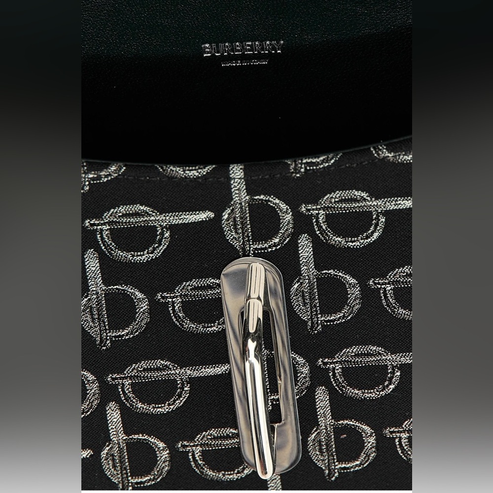 NEW $1750 Burberry Black and Gray Shoulder Bag rocking horse silver hardware - Picture 6 of 6